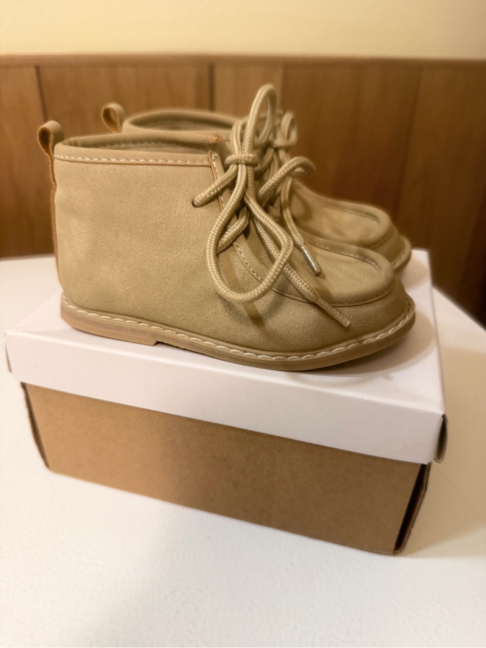 Baby Deer Tan Lace-Up Moccasin Boot for Kids
